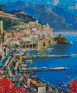 Abstract Amalfi Coast Diamond Painting