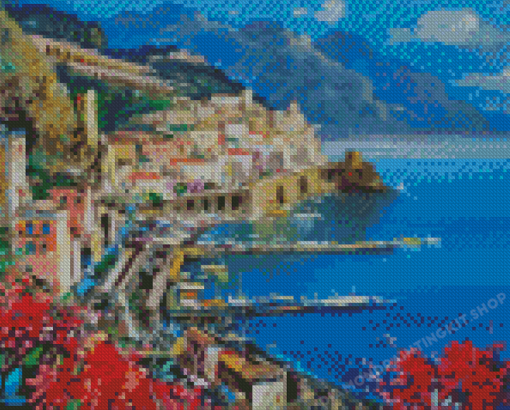 Abstract Amalfi Coast Diamond Painting