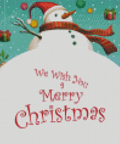 Snowman Merry Christmas Diamond Painting