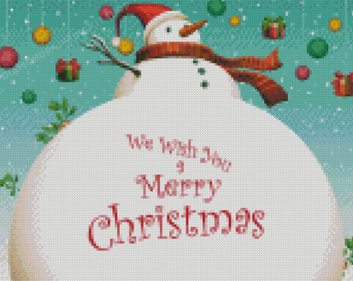 Snowman Merry Christmas Diamond Painting