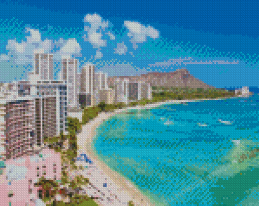 Hawaii Waikiki Beach Diamond Painting