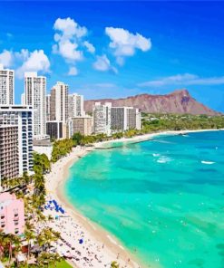 Hawaii Waikiki Beach Diamond Painting