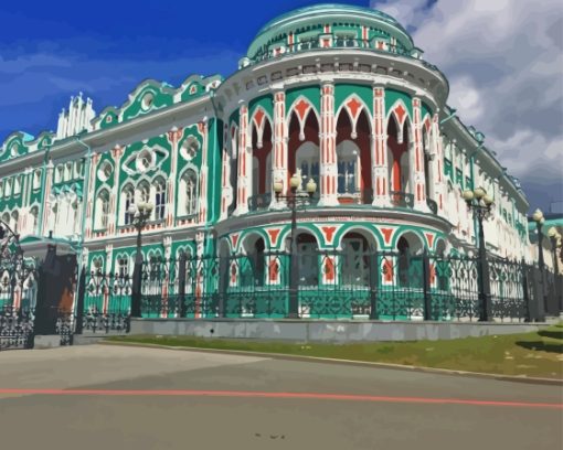 Beautiful Buildings in Yekaterinburg Diamond Painting