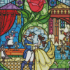 Beauty And The Beast Stained Glass Diamond Painting