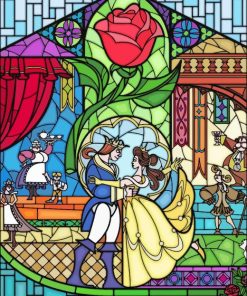 Beauty And The Beast Stained Glass Diamond Painting