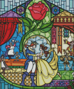 Beauty And The Beast Stained Glass Diamond Painting