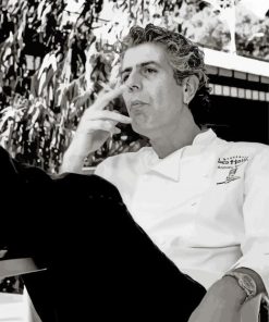 Black And White Chef Anthony Bourdain Diamond Painting