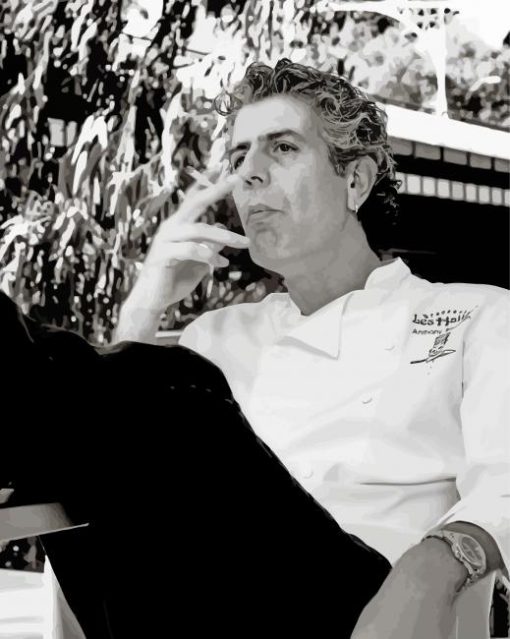 Black And White Chef Anthony Bourdain Diamond Painting