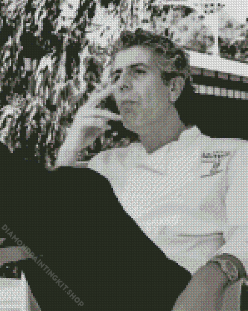 Black And White Chef Anthony Bourdain Diamond Painting