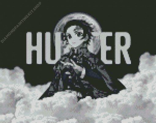 Black And White Demon Slayer Poster Diamond Painting