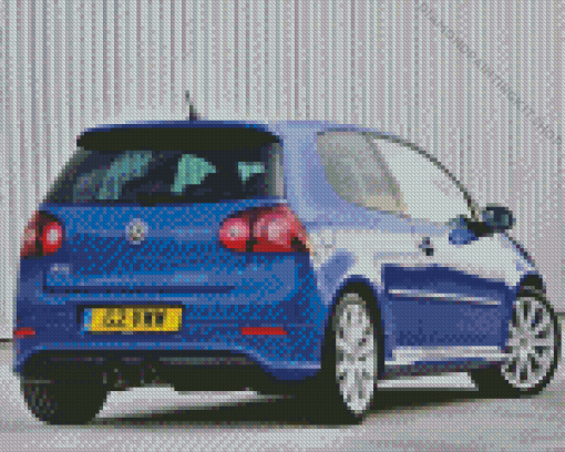 Blue Golf R32 Car Diamond Painting