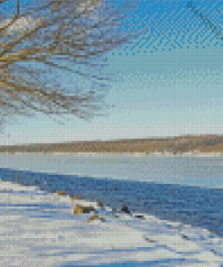 Cayuga Lake In Winter Diamond Painting