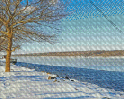 Cayuga Lake In Winter Diamond Painting