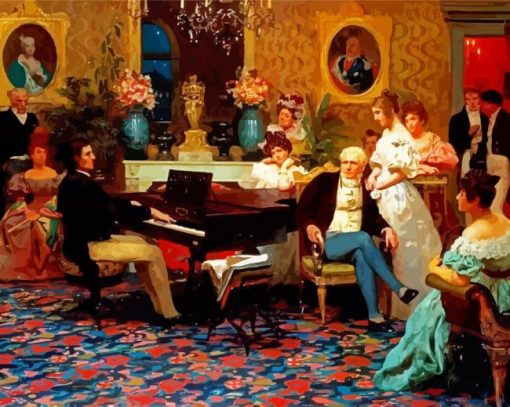 Chopin Playing Piano Diamond Painting