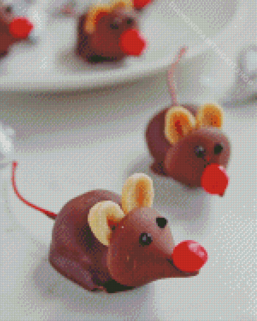 Christmas Mice Chocolate Diamond Painting