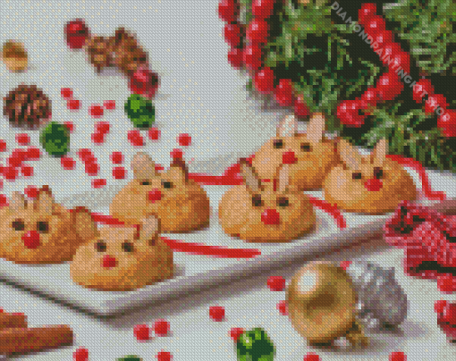 Christmas Mice Cookies Diamond Painting