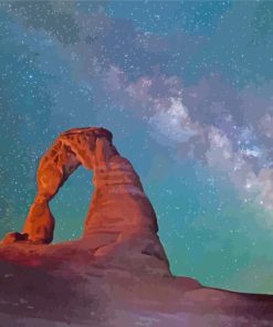 Delicate Arch With Milky Way In Utah Diamond Painting