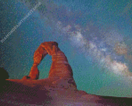 Delicate Arch With Milky Way In Utah Diamond Painting