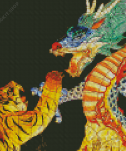 Dragon And Tiger Korean Lantern Festival Diamond Painting