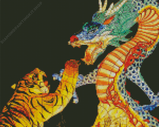 Dragon And Tiger Korean Lantern Festival Diamond Painting