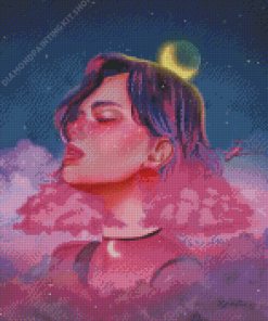 Fantasy Clouds with a girl Diamond Painting