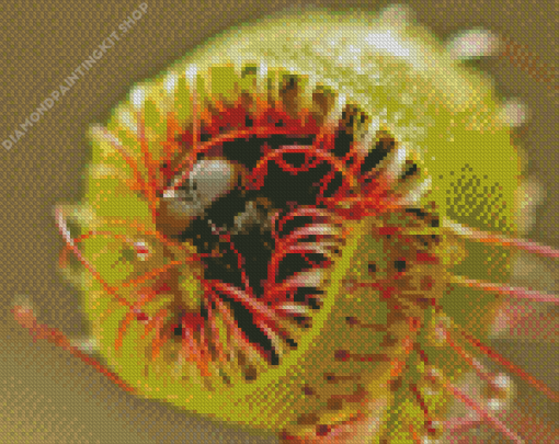 Fly Hunted by Carnivorous Plant Diamond Painting