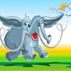 Flying Elephant Cartoon Diamond Painting