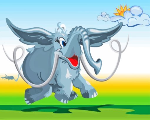 Flying Elephant Cartoon Diamond Painting