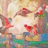 Galah Birds Gathering Diamond Painting