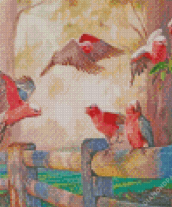 Galah Birds Gathering Diamond Painting