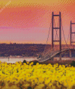 Humber Bridge With Sunset View Diamond Painting