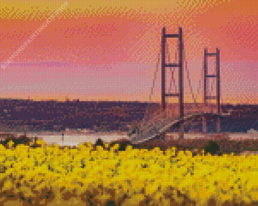 Humber Bridge With Sunset View Diamond Painting