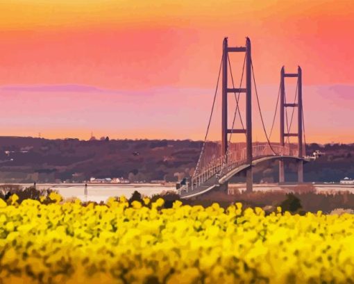 Humber Bridge With Sunset View Diamond Painting