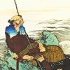 Katsushika Hokusai Old Fisherman Smoking Diamond Painting