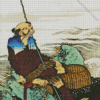 Katsushika Hokusai Old Fisherman Smoking Diamond Painting