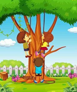 Kids Rope Tree Climb Diamond Painting