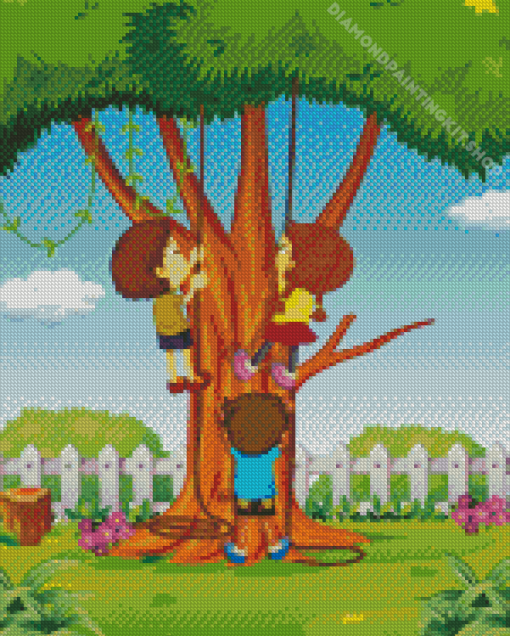 Kids Rope Tree Climb Diamond Painting