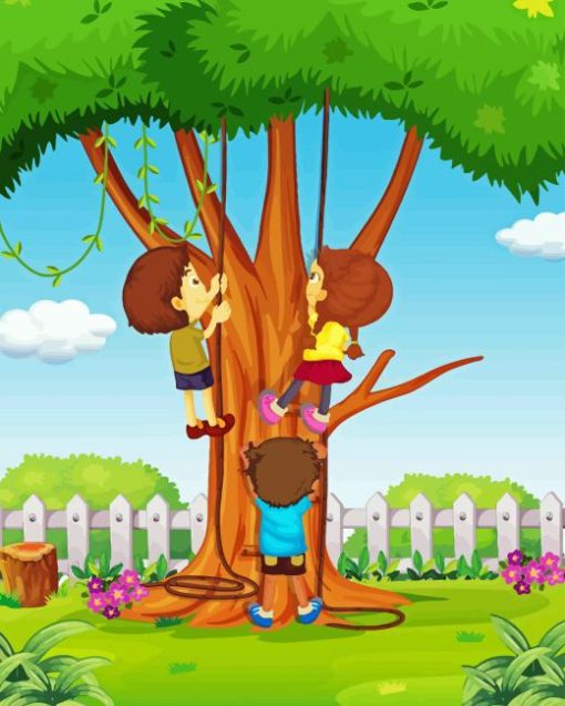 Kids Rope Tree Climb Diamond Painting