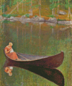 Lady In Boat Pekka Halonen Diamond Painting