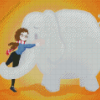 Little Girl Hugging Elephant Diamond Painting