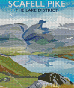 Scafell Pike Lake District Poster Diamond Painting