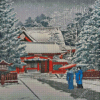 Snow At Hinoeda Shrine Hasui Kawase Diamond Painting