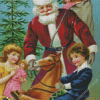 Vintage Santa Clause With Kids Diamond Painting