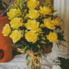 Yellow Roses In Vase Diamond Painting