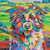 beautiful dog with landscape Steven brown Diamond Painting