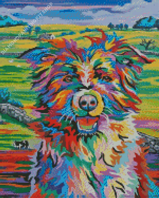 beautiful dog with landscape Steven brown Diamond Painting