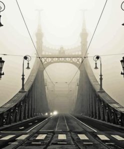 Black And White Budapest Liberty Bridge Diamond Painting