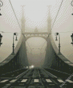 Black And White Budapest Liberty Bridge Diamond Painting