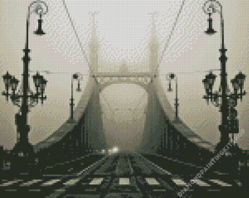 Black And White Budapest Liberty Bridge Diamond Painting