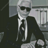 Black And White Karl Lagerfeld Diamond Painting